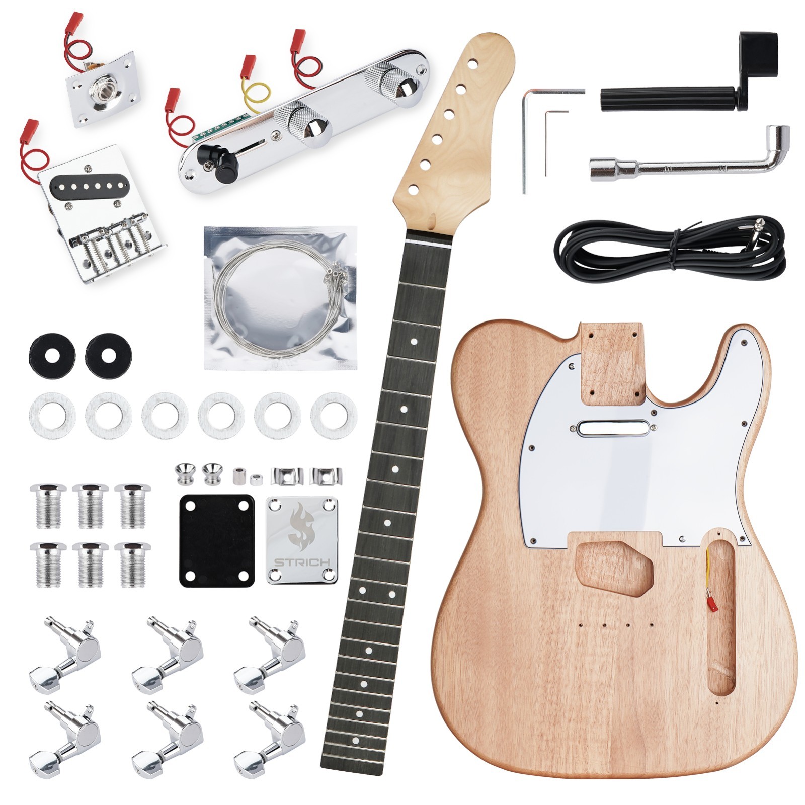 STRICH DIY TL Style Electric Guitar Kit SS Full Set School Band for Student Gift