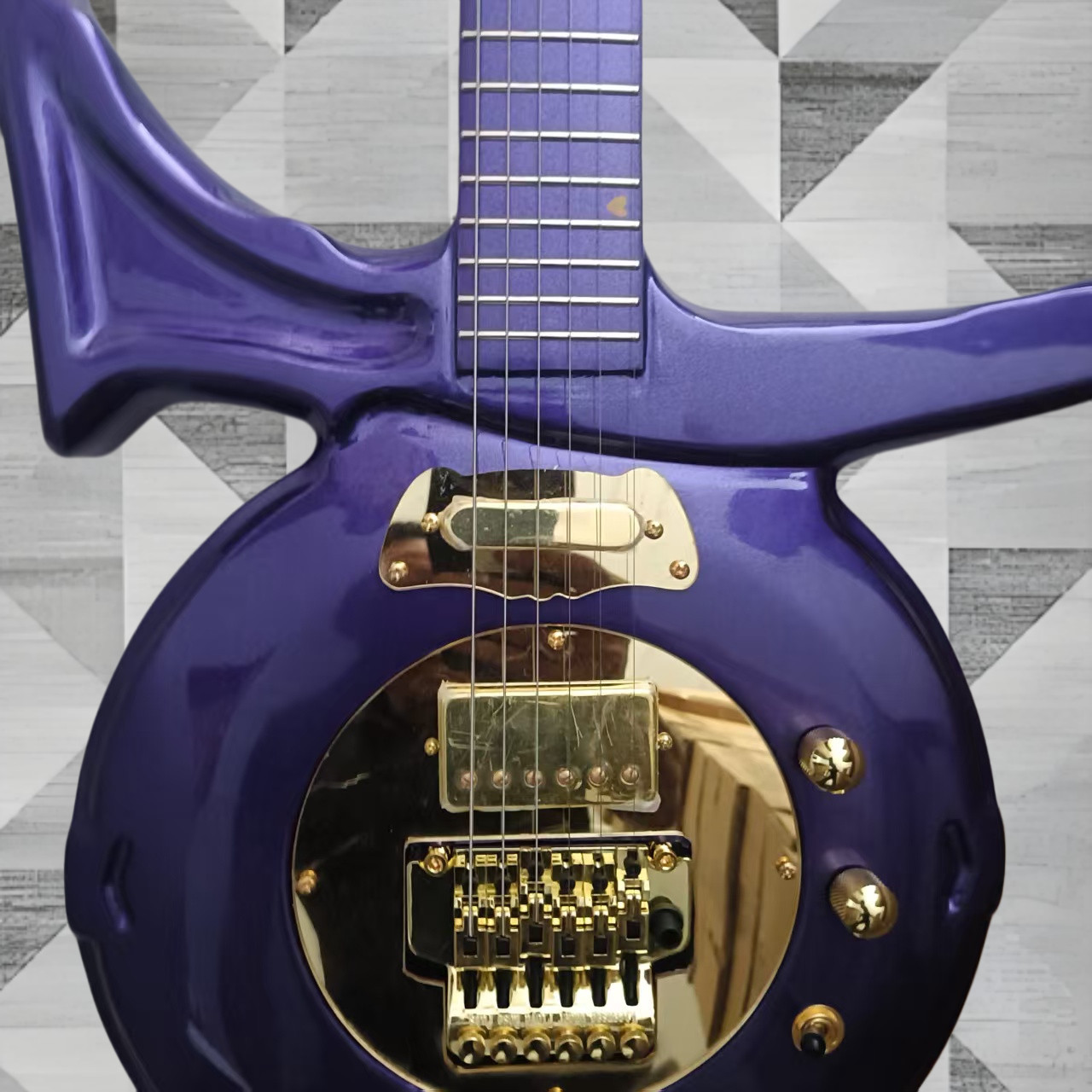 US Ship Prince “Love Symbol” Guitar – Purple Finish Maple Neck Gold hardware