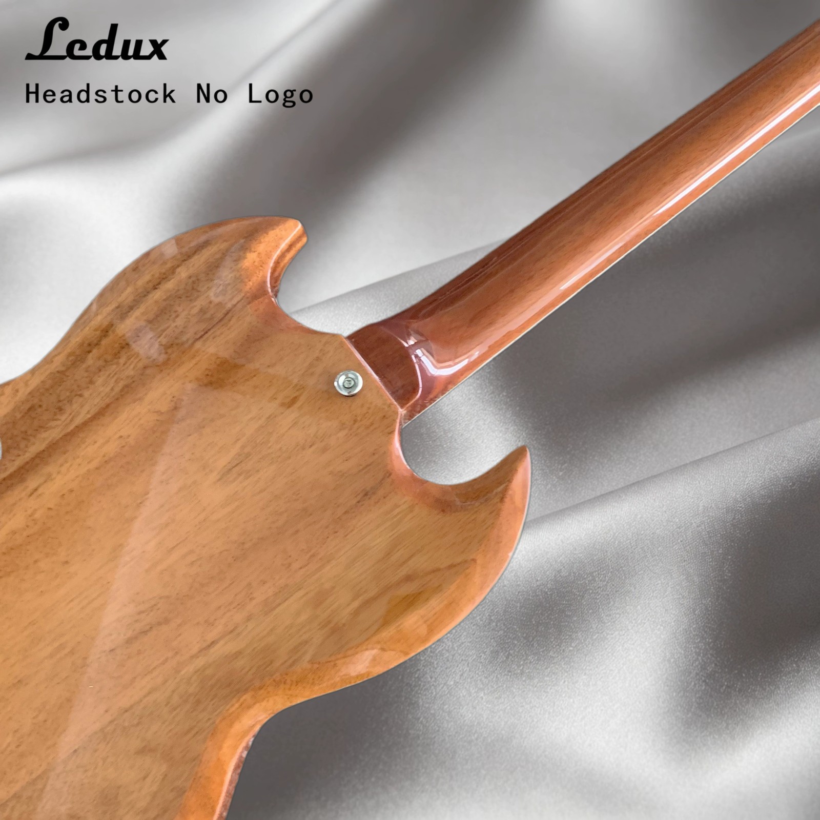 Solid Electric Guitar Natural Mahogany Finish HH Pickups Bone Nut 22 Frets