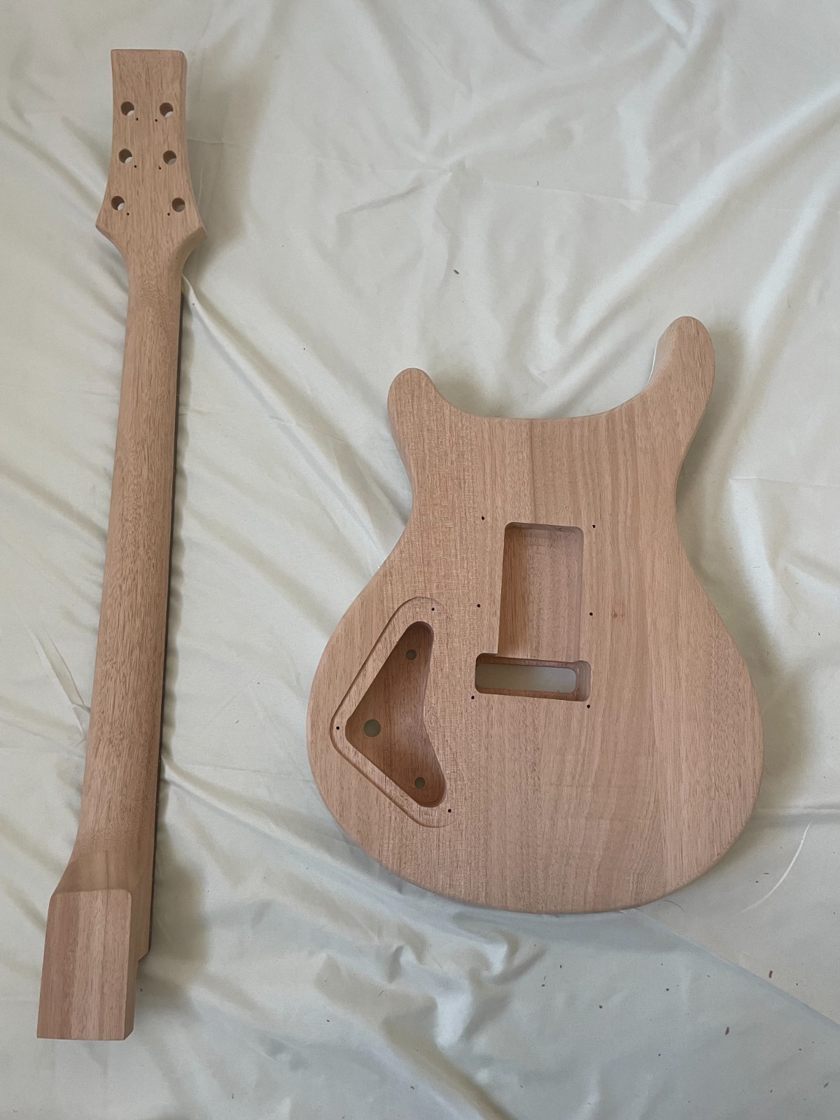 Double Swing DIY Electric Guitar Kit 24 Fret Maple Veneer Lower Flyer Inlay