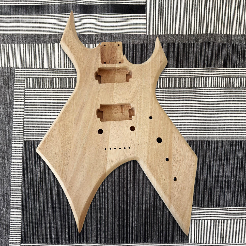 DIY Unfinished BC Rich Electric Guitar Kit Mahogany Body Maple Neck Black Part