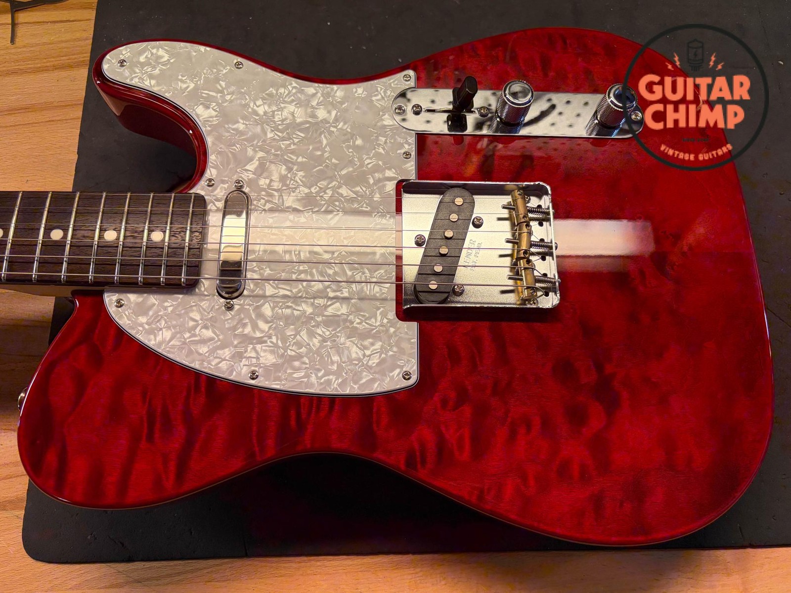 2024 Fender Japan MIJ Hybrid II Telecaster Quilt Red Beryl Quilted Top