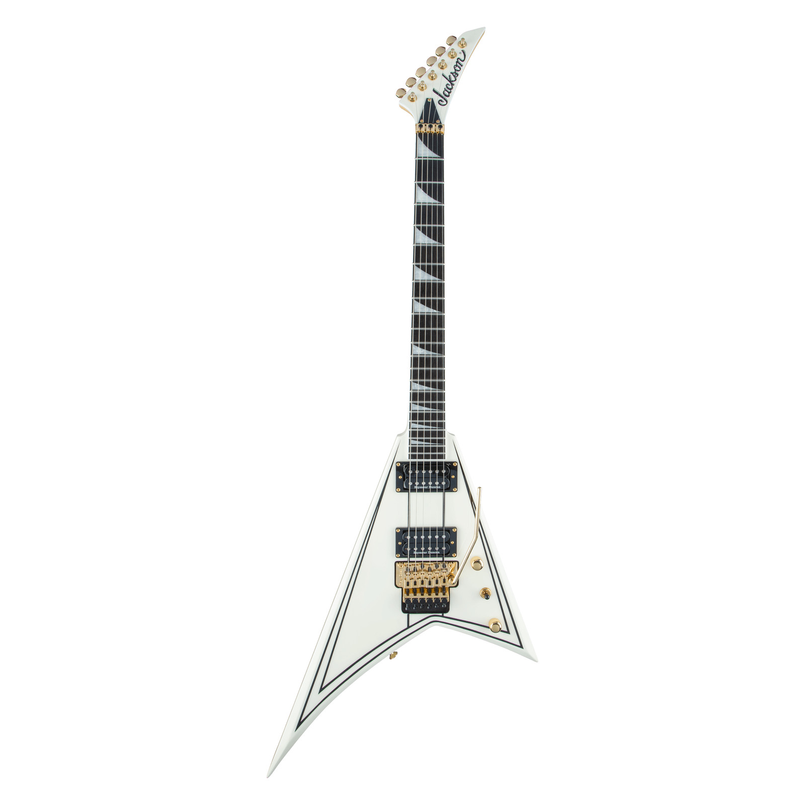 Used Jackson Pro Series Rhoads RR3 – Ivory with Black Pinstripes w/ Ebony FB