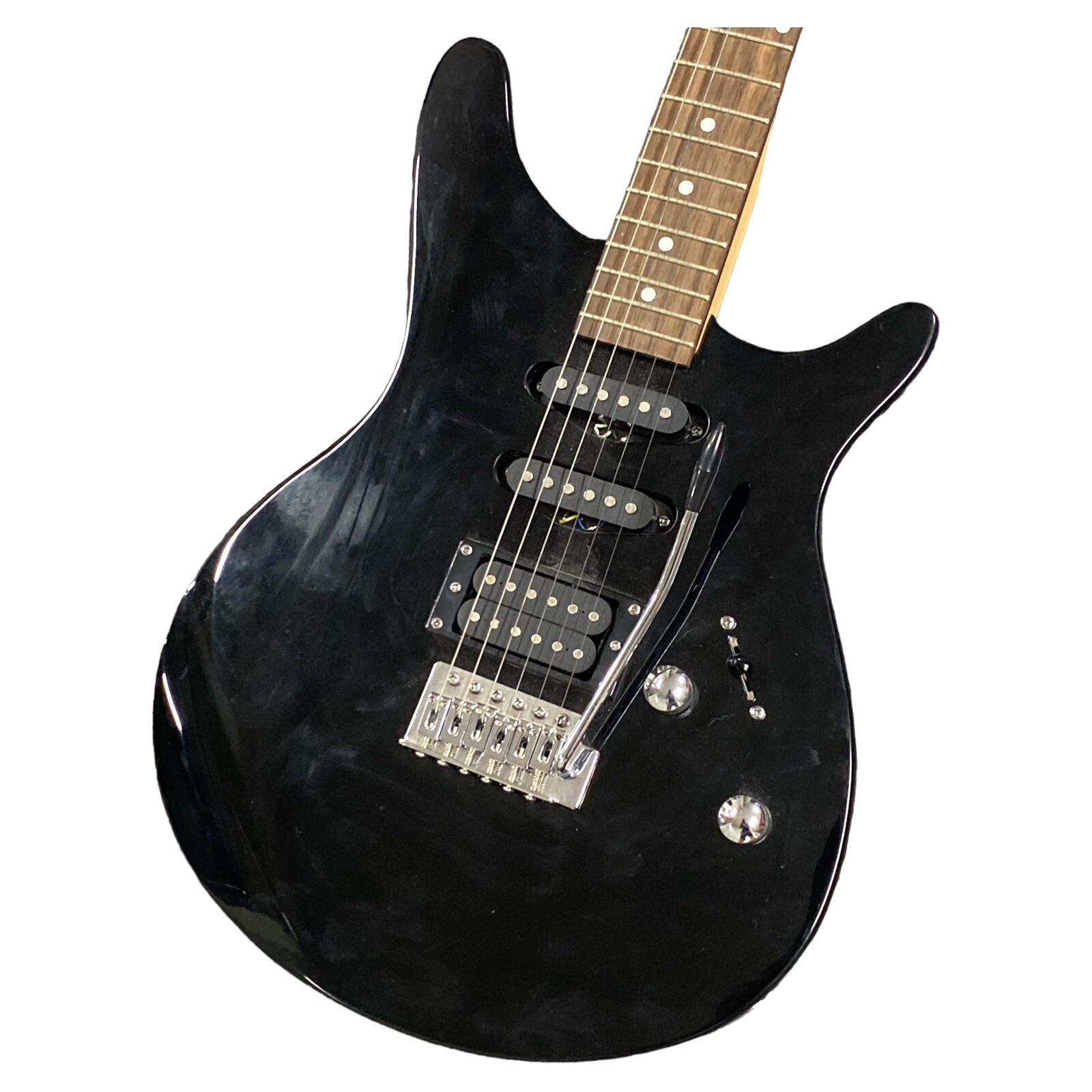 Rogue RR100 Rocketeer Electric Guitar Black Double Cut Away Body 6 String GTR