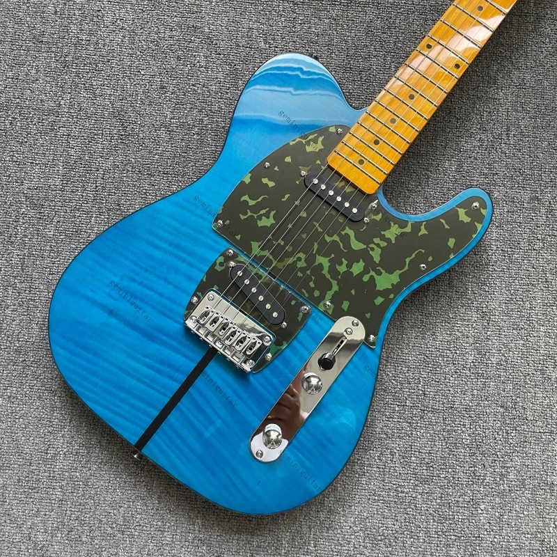 solid T-L electric guitar cat blue SSS pickups maple fretboard free shipping