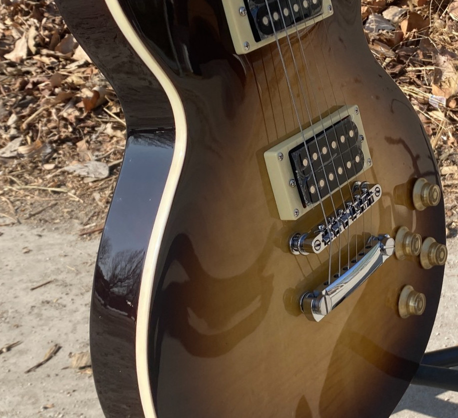 HH pickups Electric Guitar:Brown Chrome Parts Mahogany Body flame maple top