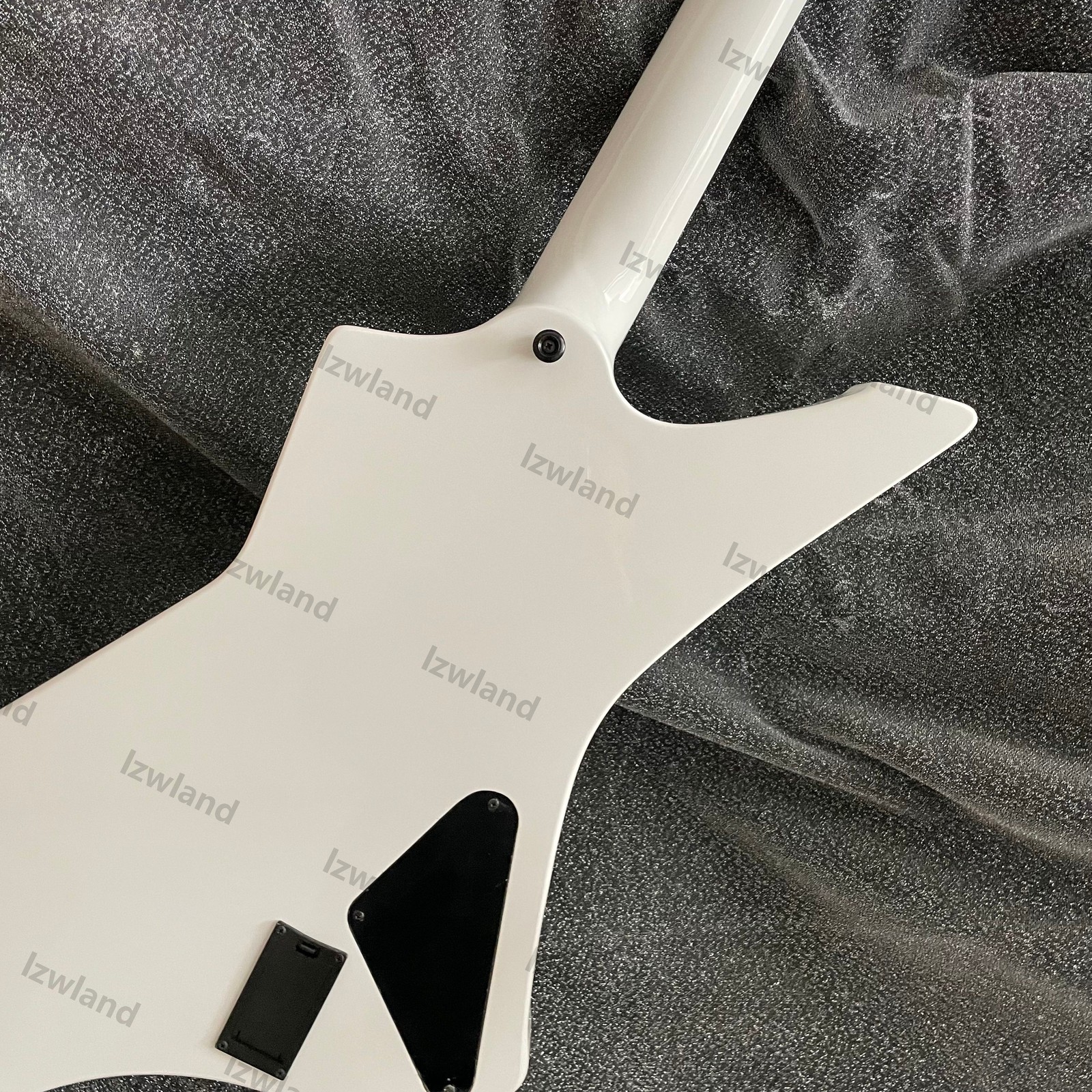 Left-Handed Electric Guitar Active Pickups H-H White Finish Black HW Solid Body