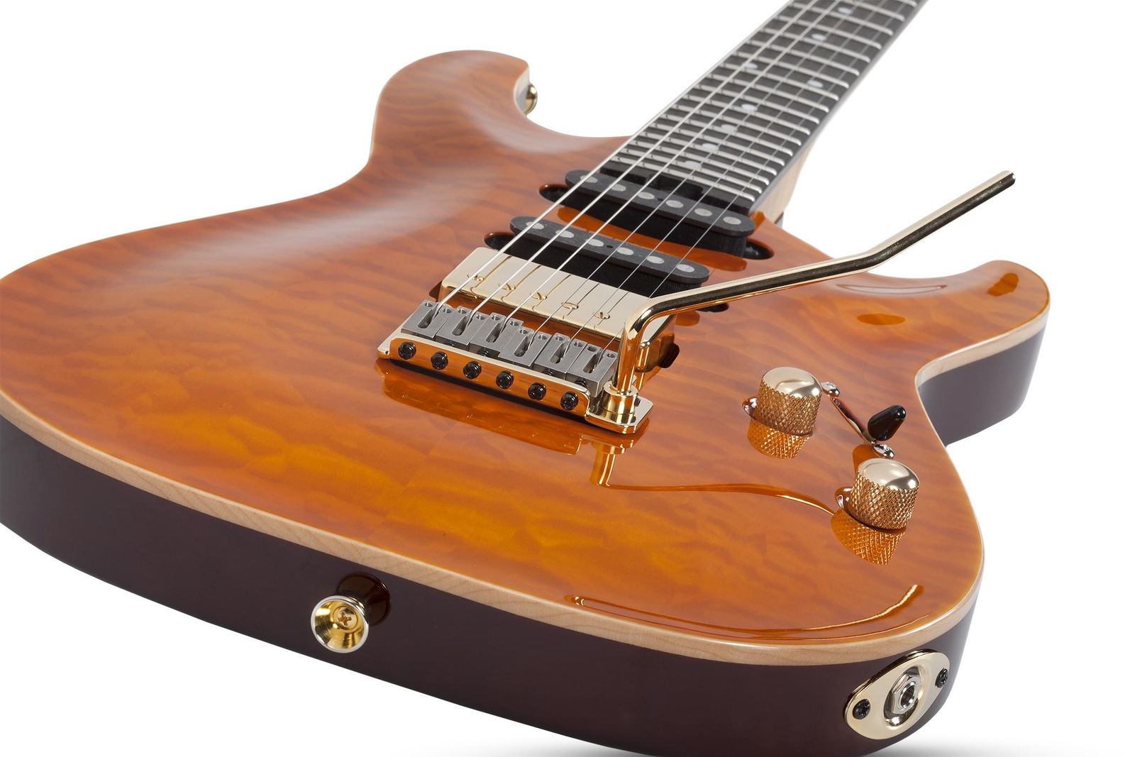 Schecter California Classic Solidbody Electric Guitar – Trans Amber