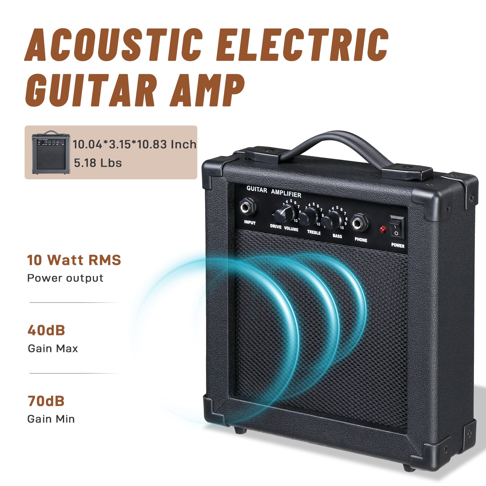 Full-Size 41 Inch Acoustic Electric Guitars Kit for Beginner With 15W Amp
