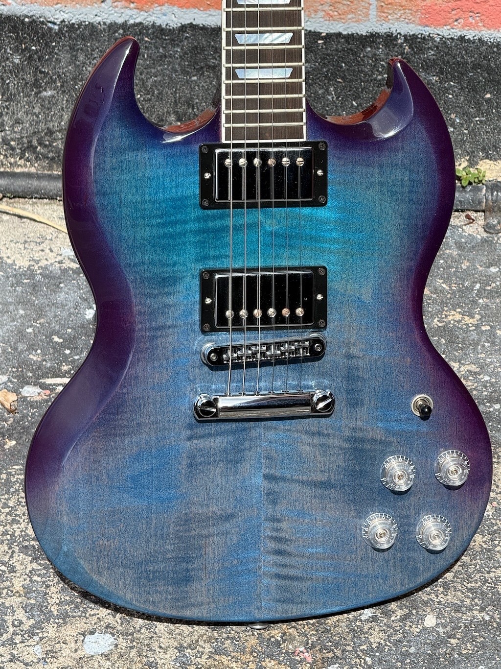 2022 Gibson SG Modern a takeoff on an SG Custom in a stunning Blueberry Fade !