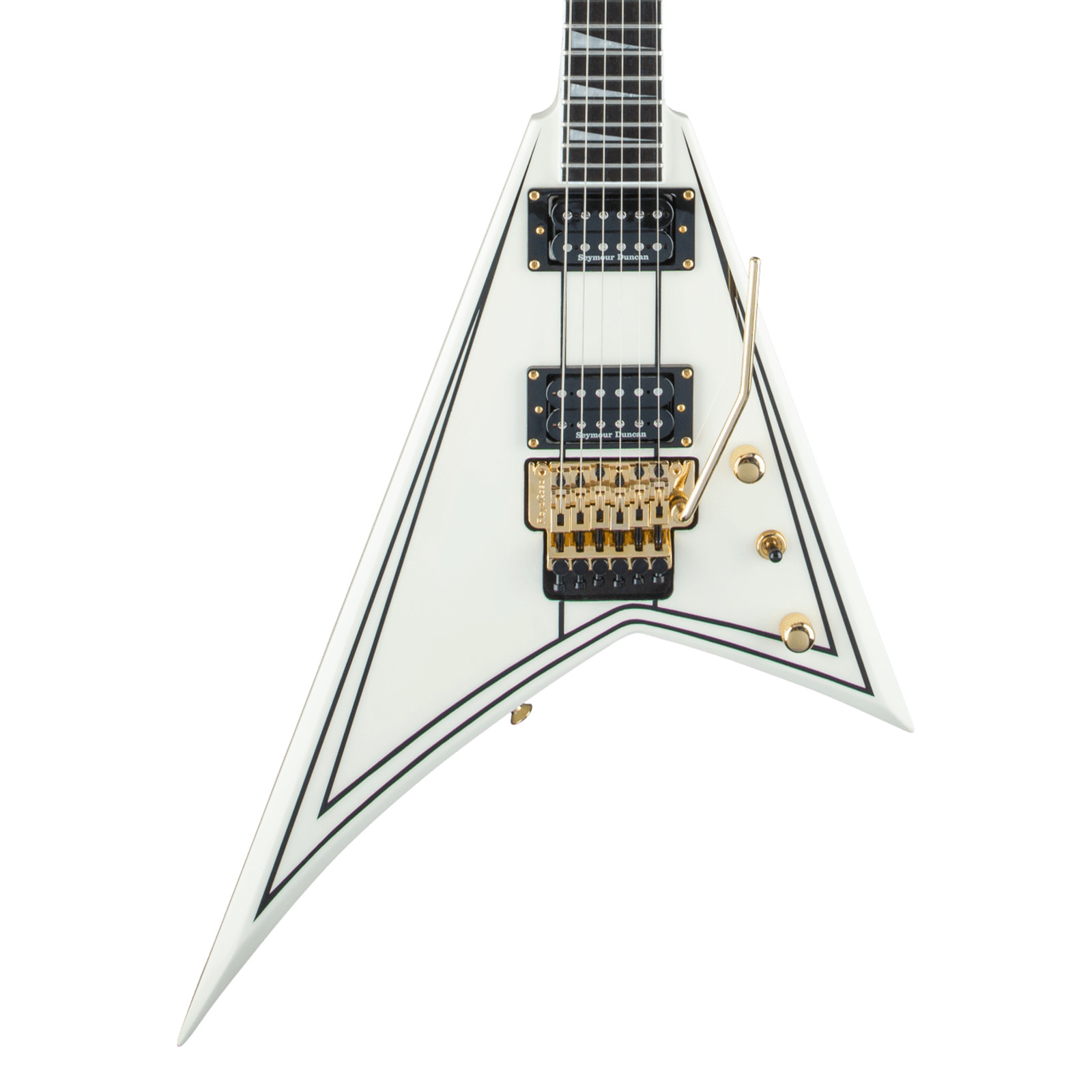 Used Jackson Pro Series Rhoads RR3 – Ivory with Black Pinstripes w/ Ebony FB