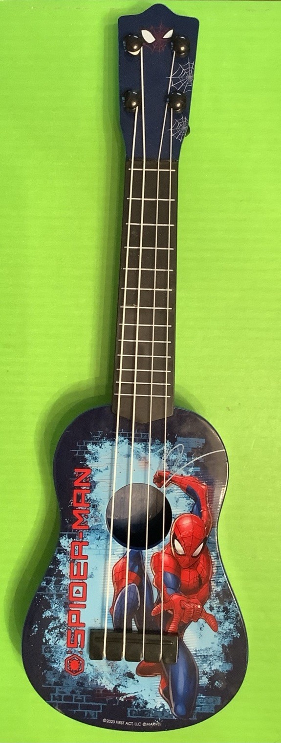 Spider-Man, FIRST ACT MARVEL Guitar/Ukelele Toy 4 Nylon Strings, 16″