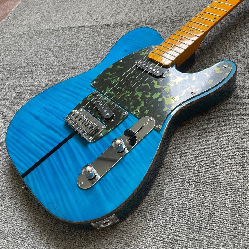 solid T-L electric guitar cat blue SSS pickups maple fretboard free shipping