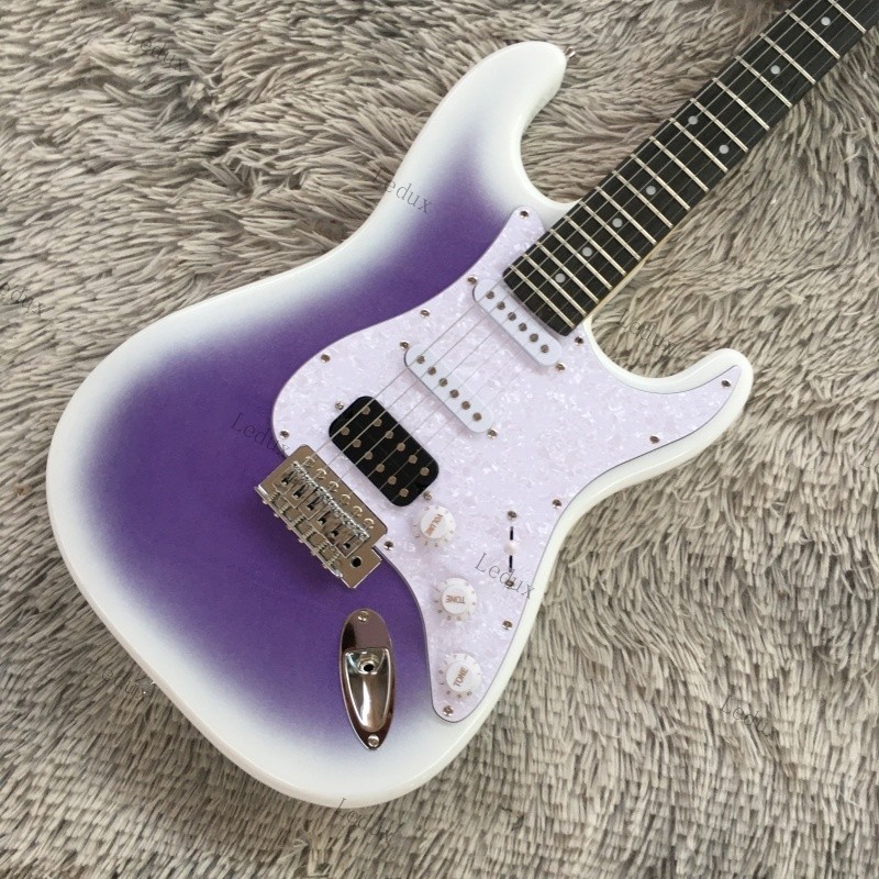 solid Purple Electric Guitar Maple Neck SSH Pickups Chrome hardware guitar