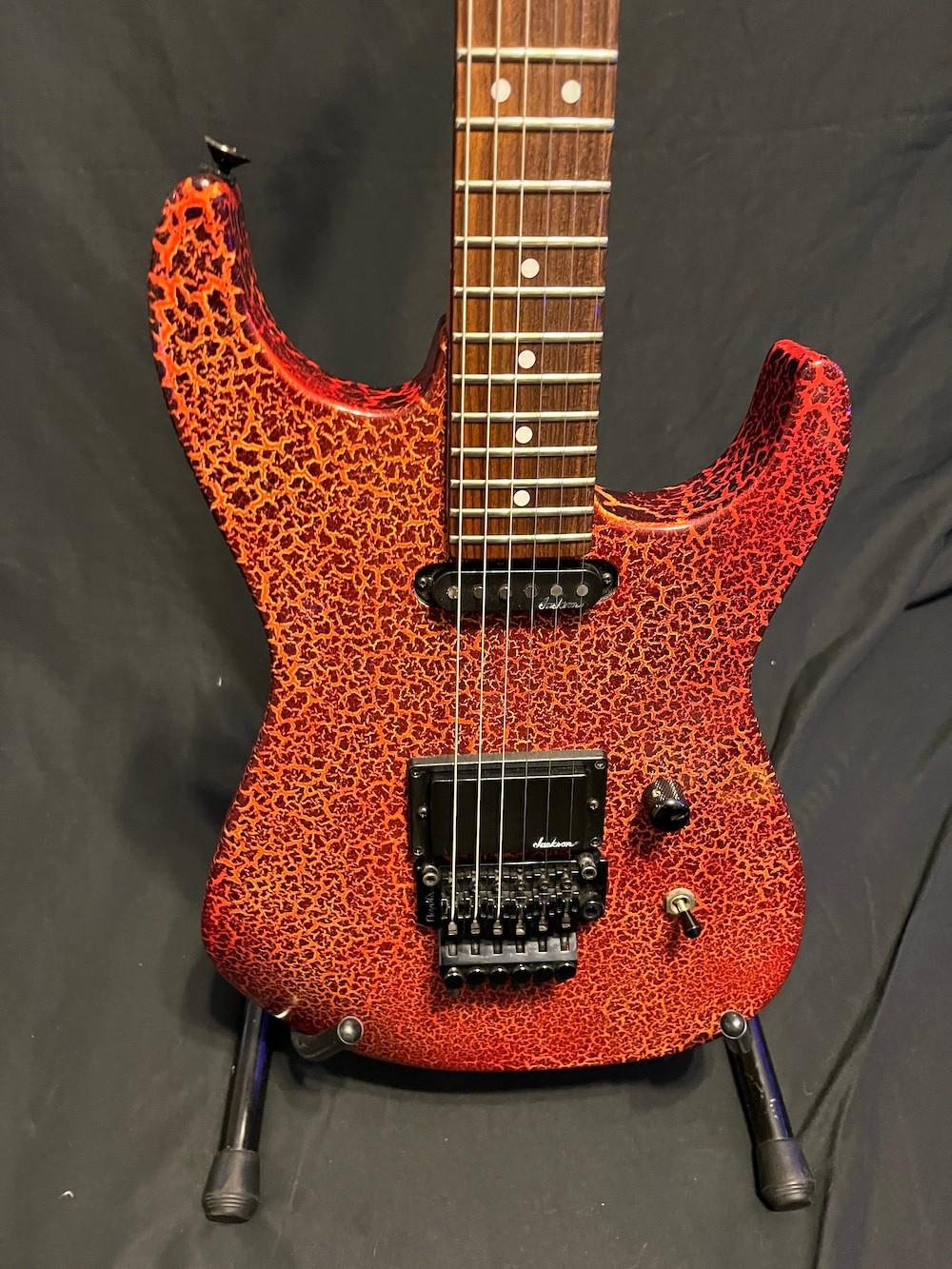 1988 Jackson USA Lava Fire Crackle Limited Edition Guitar Signed-Grover Jackson