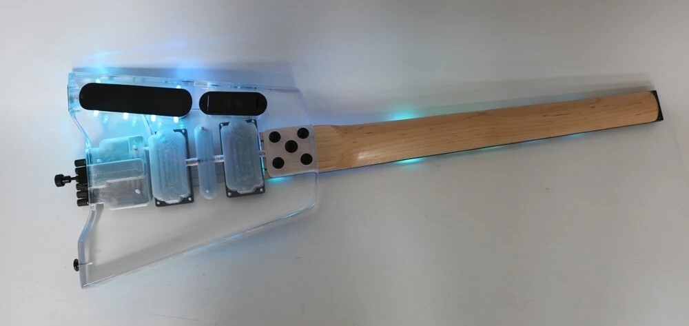 Headless 6-string Acrylic Electric Guitar Maple Neck Rosewood Fingerboard
