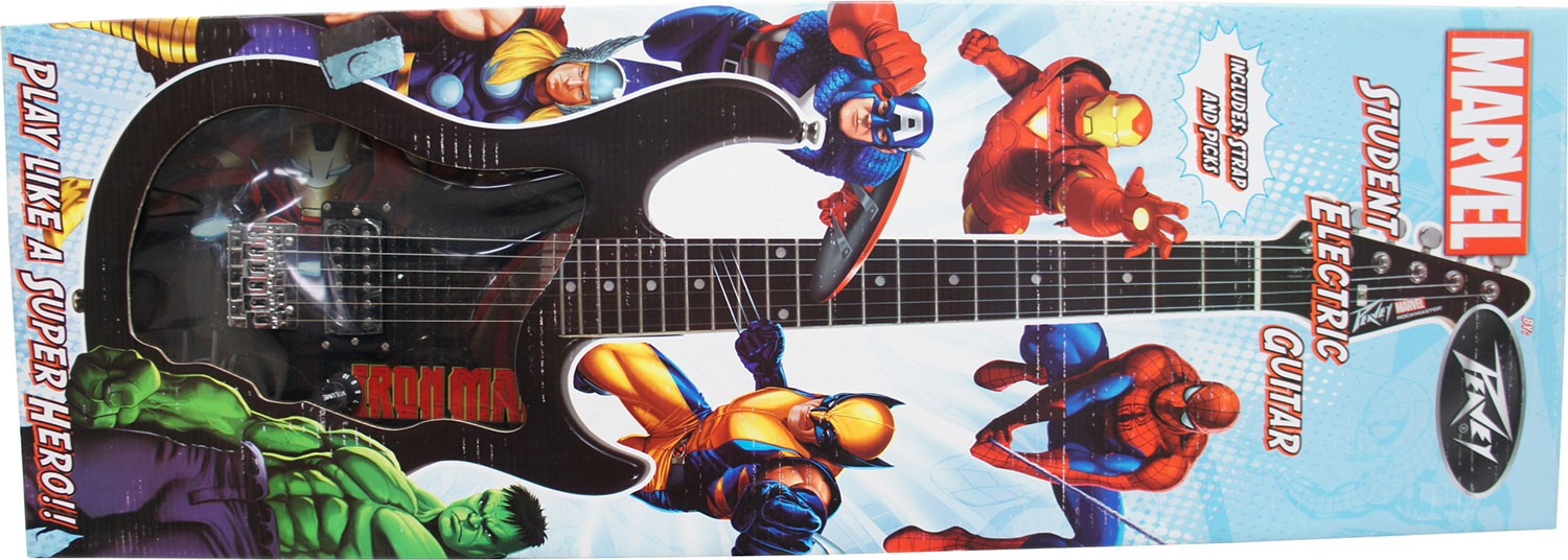 Stan Lee Signed Peavey Marvel Iron Man 3/4 Size Electric Guitar & Certificate!