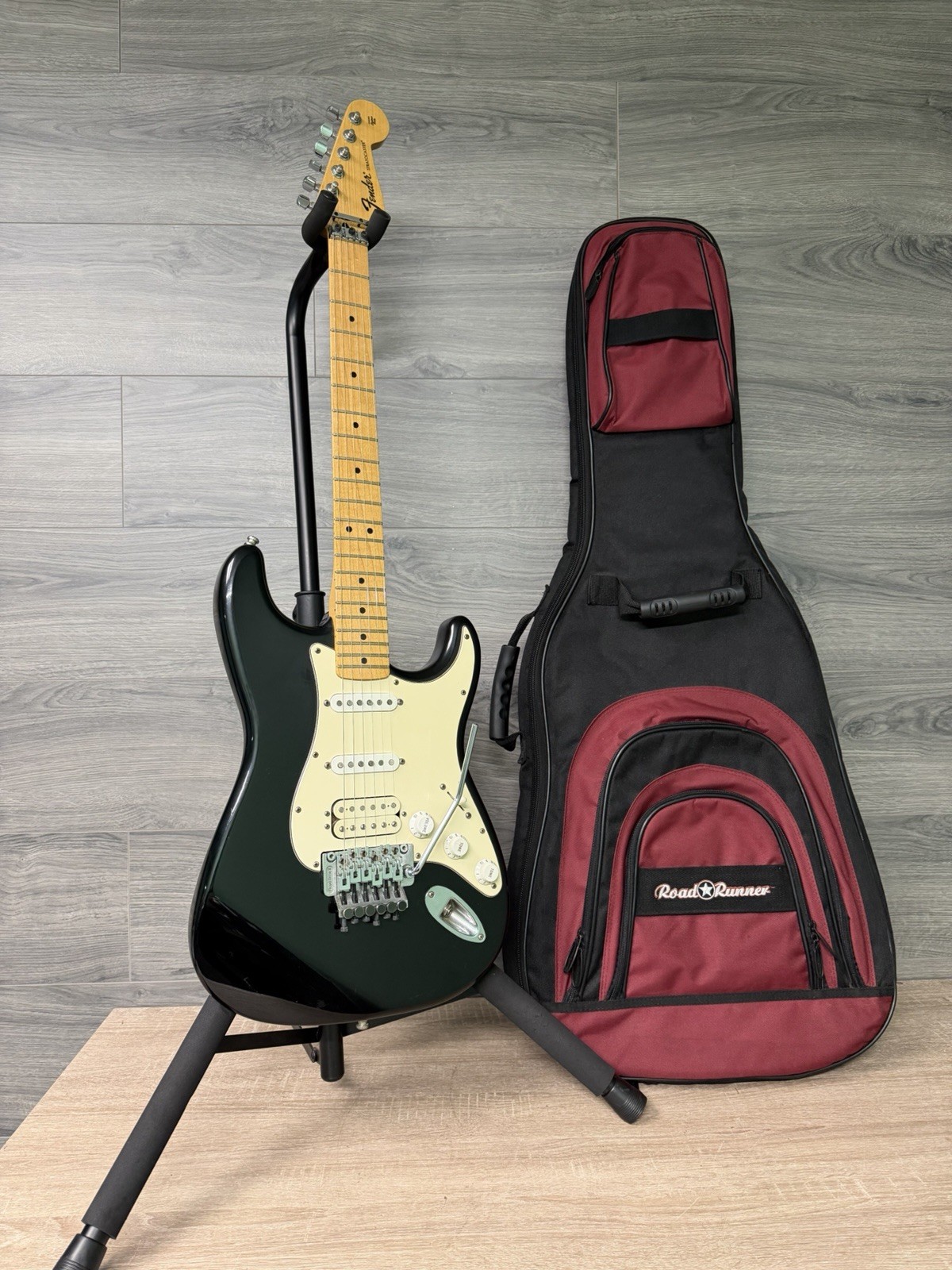 2013 Fender Standard Stratocaster FR Floyd Rose Black Electric Guitar #3026