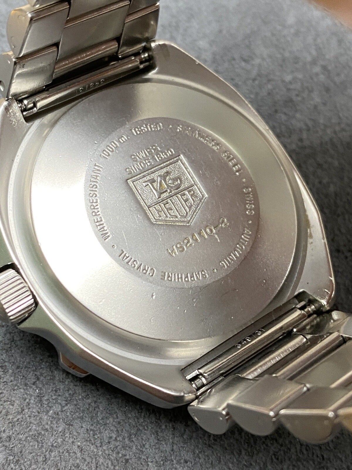 👍TAG HEUER 840.006 Super Pro Auto Black 844 Submarine Dive Watch WS2110-2