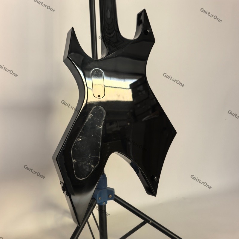 Solid warlock electric guitar Stainless Rounded Fret black H-H Pickups