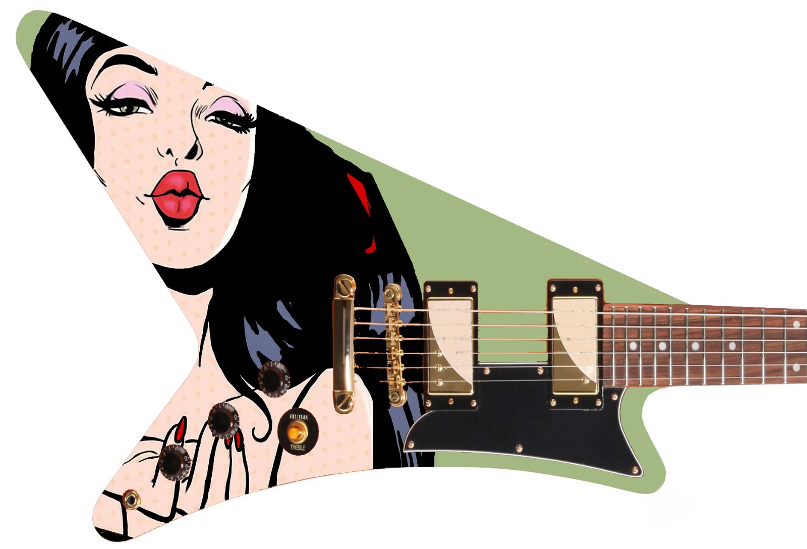 Guitar Skin Wrap Axe Re-Skin Pop Rock High Society Groupie Girl – 1212