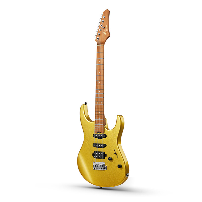 Donner DST-700 Electric Guitar Glossy Gold Coil Split Tremelo Bridge HSS Pickup