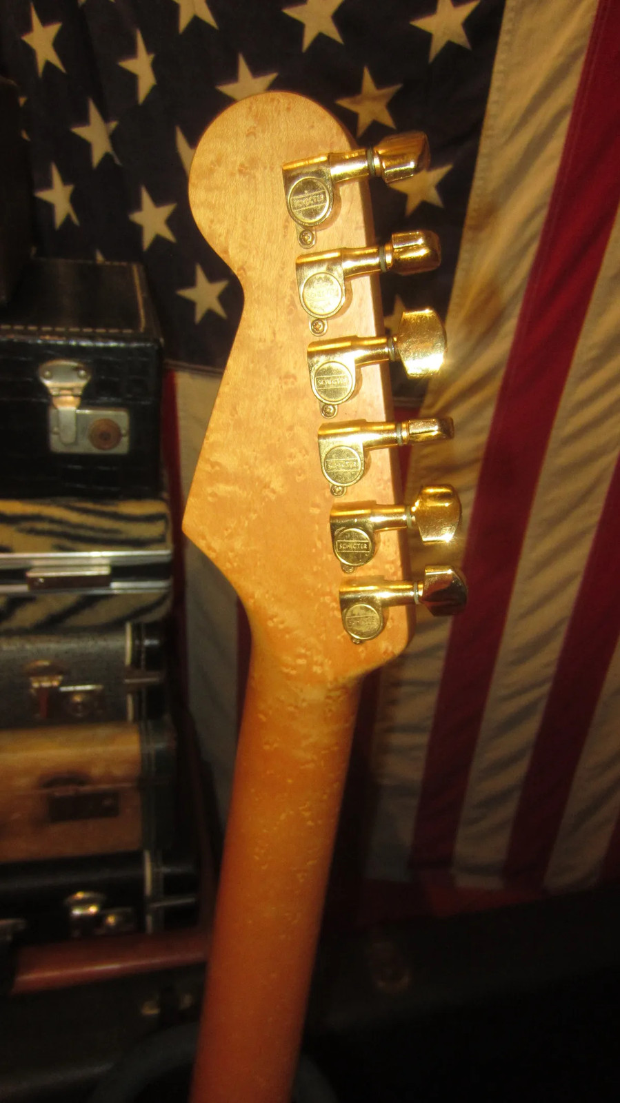 Pre Owned 1985 Schecter Super Strat Stratocaster Sunburst Flame Top With Case