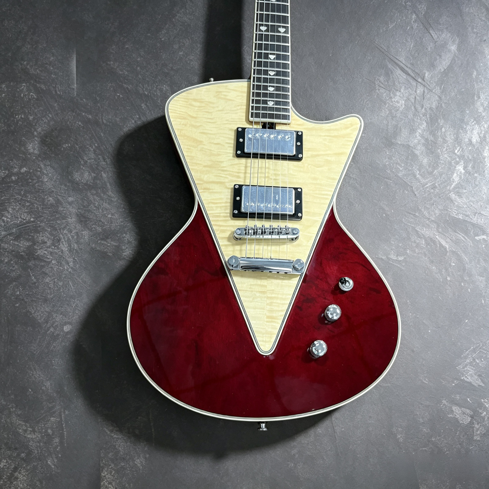 US Warehouse Armada Style Electric Guitar Quilted Maple Top Red Mahogany Body