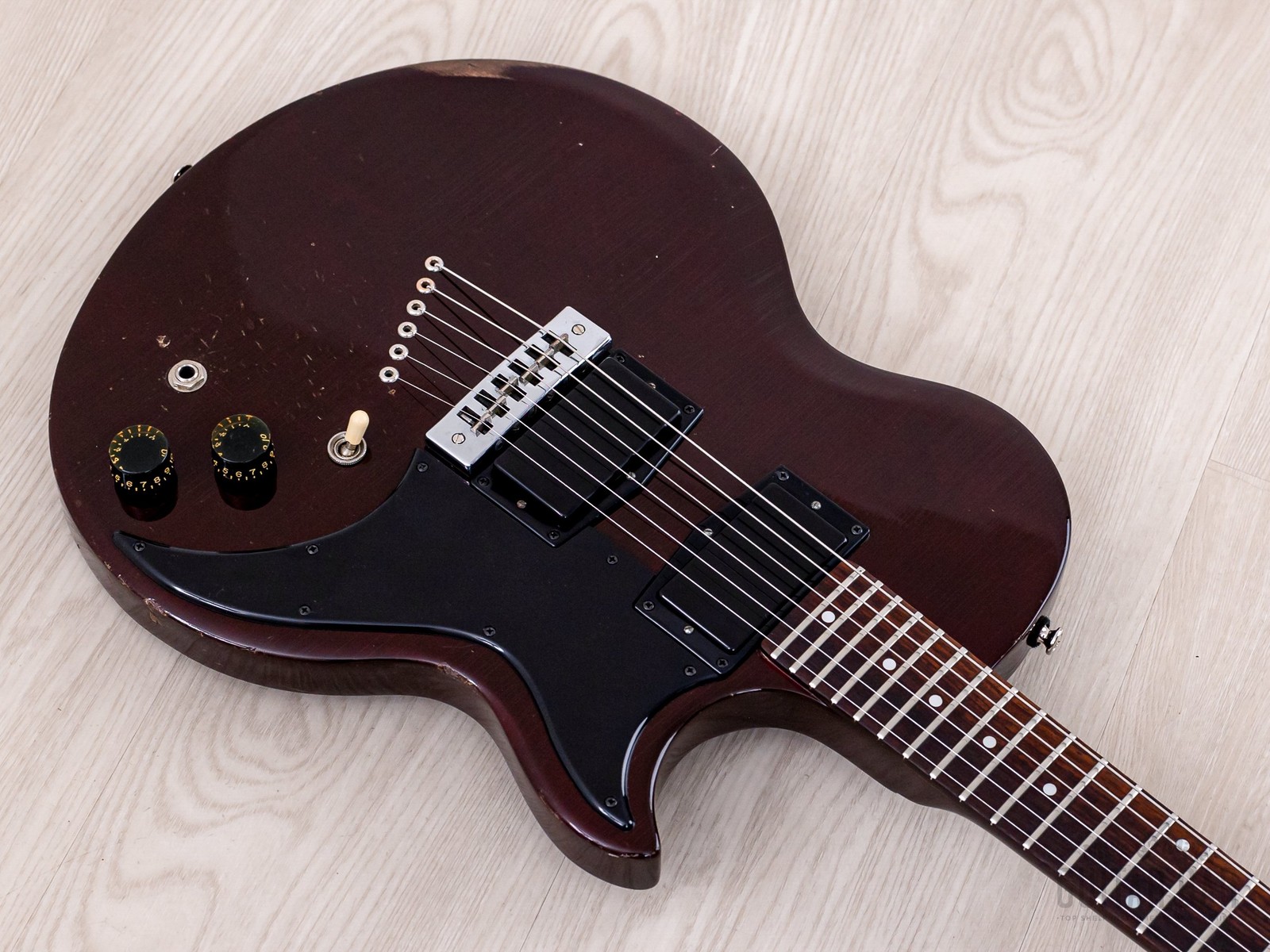 1976 Gibson L6-S Deluxe Vintage Electric Guitar Wine Red, 100% Original w/ Case