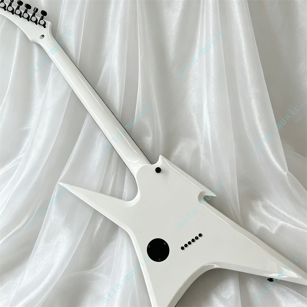 Solid Electric Guitar Stainless Rounded Fret Edge FR Bridge White Fast Shipping