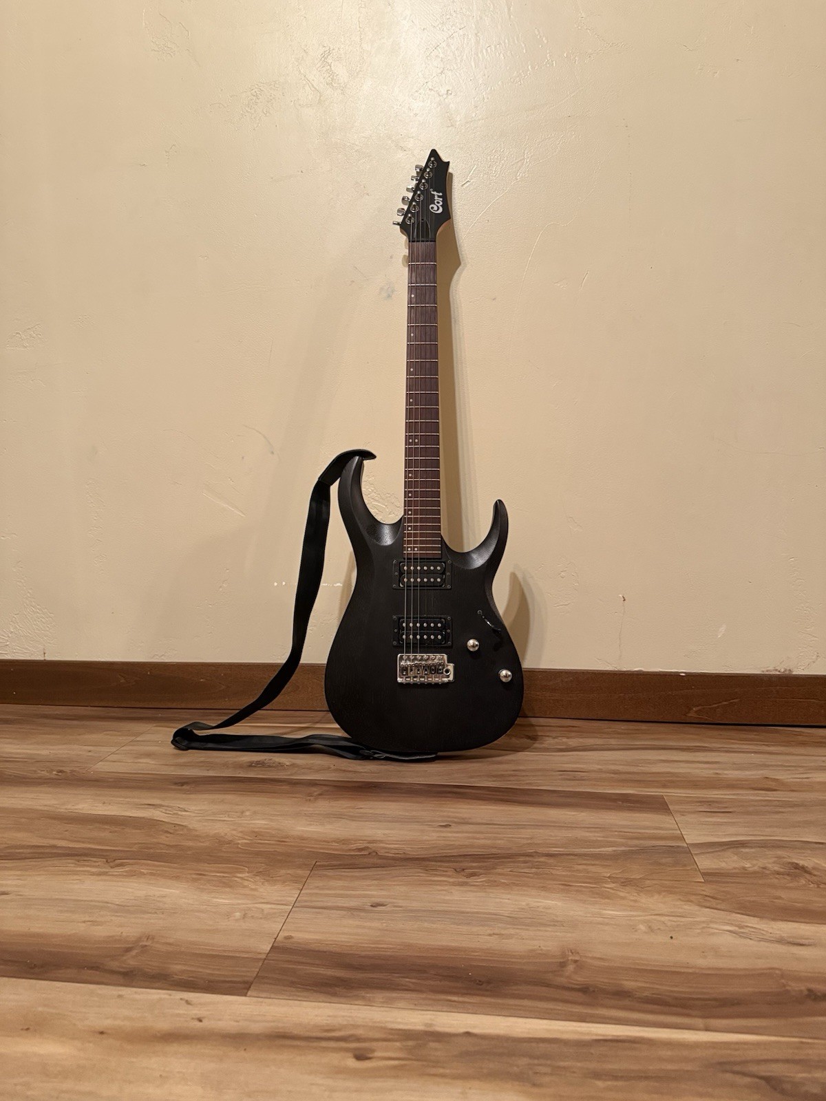 Cort X100OPBK X Series Double Cutaway Electric Guitar – Open Pore Black