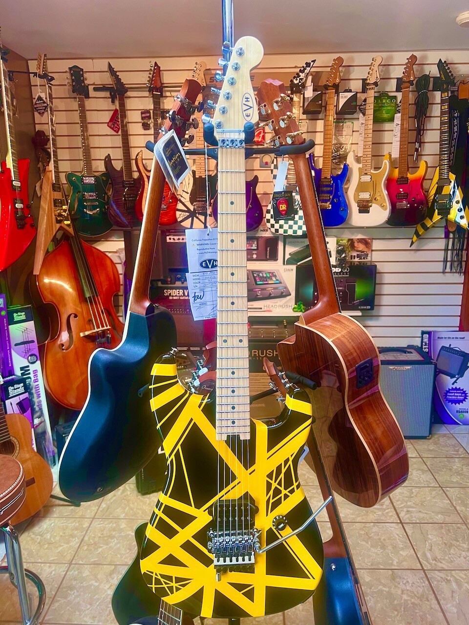 EVH Striped Series Guitar, Line 6 Spider V 30 MkII Amp & Relay G10TII Wireless