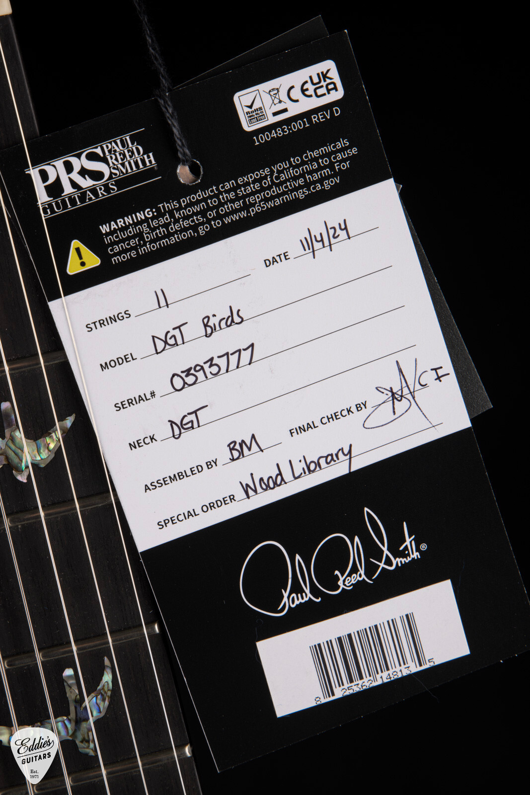 PRS Eddie’s Guitars Wood Library DGT (David Grissom – Faded Blue Jean #393781