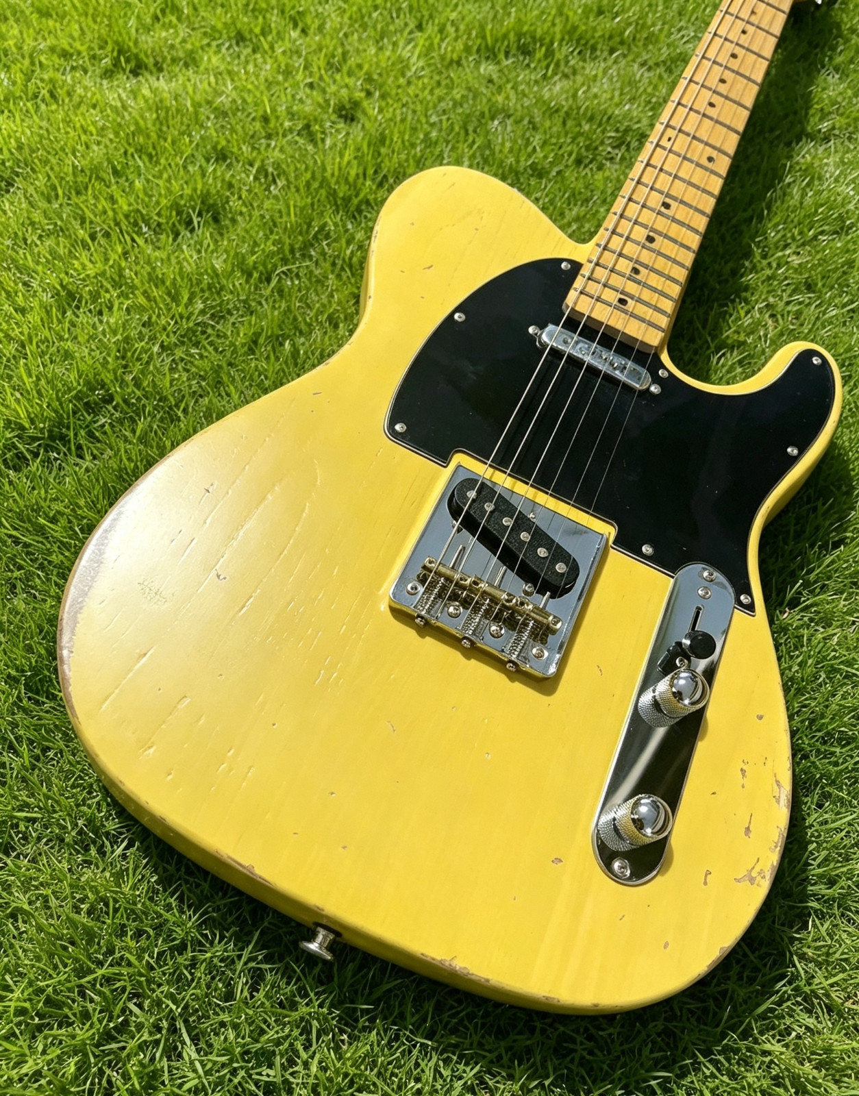 Ship US Butterscotch Blonde TL Electric Guitar Relic Finish Maple Neck