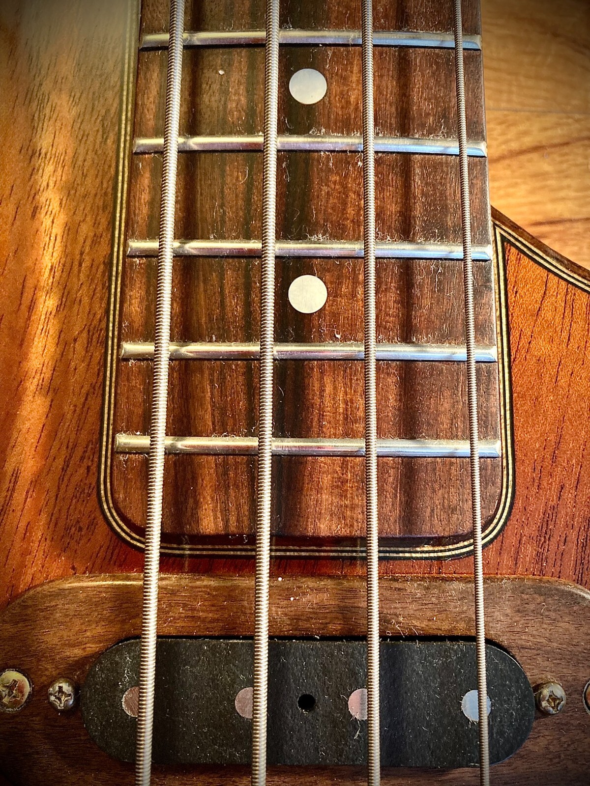 Custom Electric Bass Guitar by luthier Colin Warling, Solid Mahogany, Lollar PU
