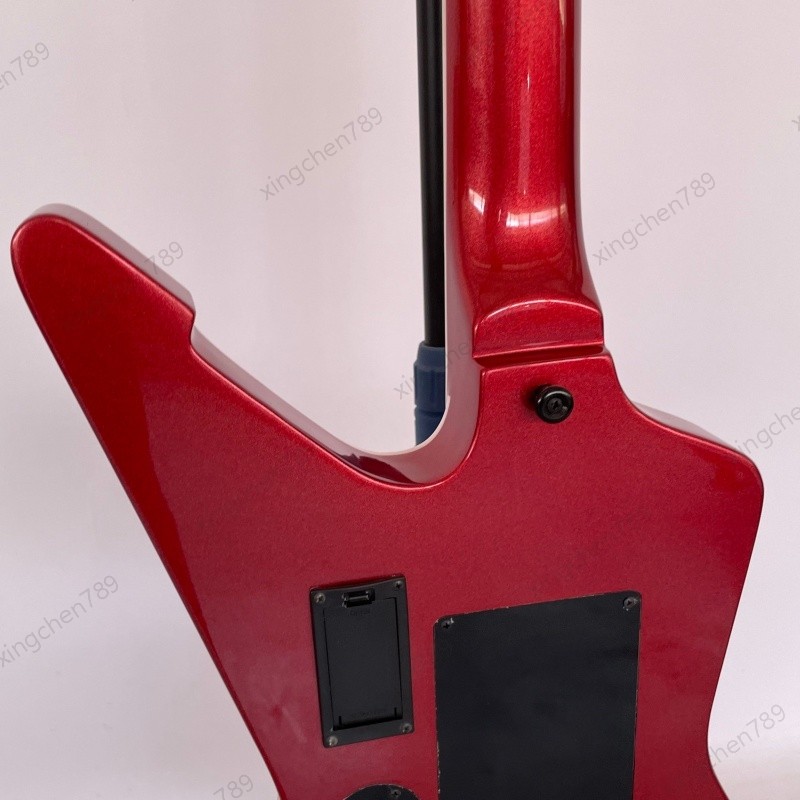 Metallic Red Electric Guitar Active Pickups Mini Switch Stainless Rounded Fret