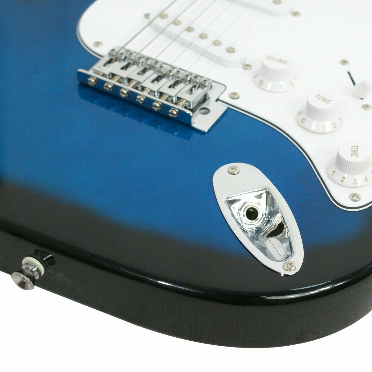 Full Size Electric Blue Guitar with Amp, Case and Accessories Pack For Beginner