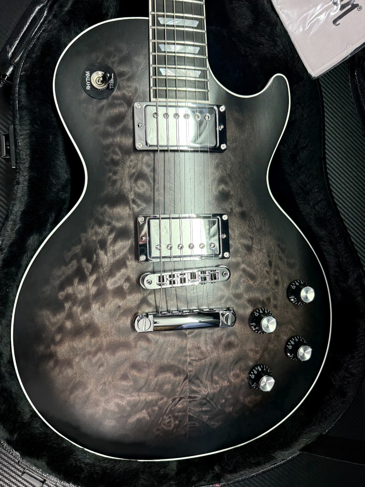 2026 Gibson Mark Morton Les Paul Modern Quilt – Translucent Ebony Burst Satin