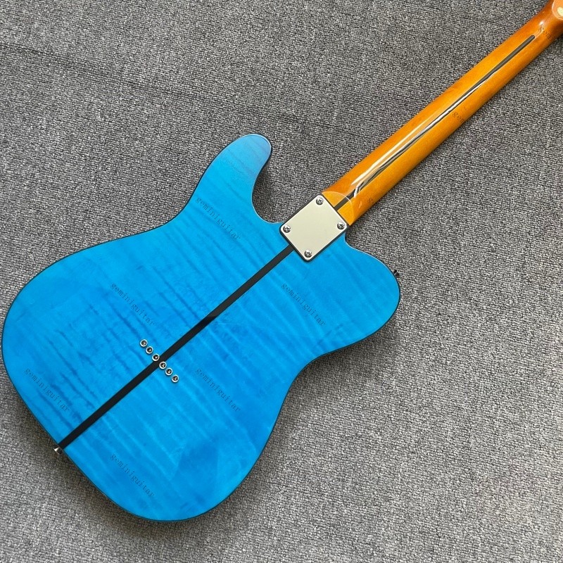 solid T-L electric guitar cat blue SSS pickups maple fretboard free shipping