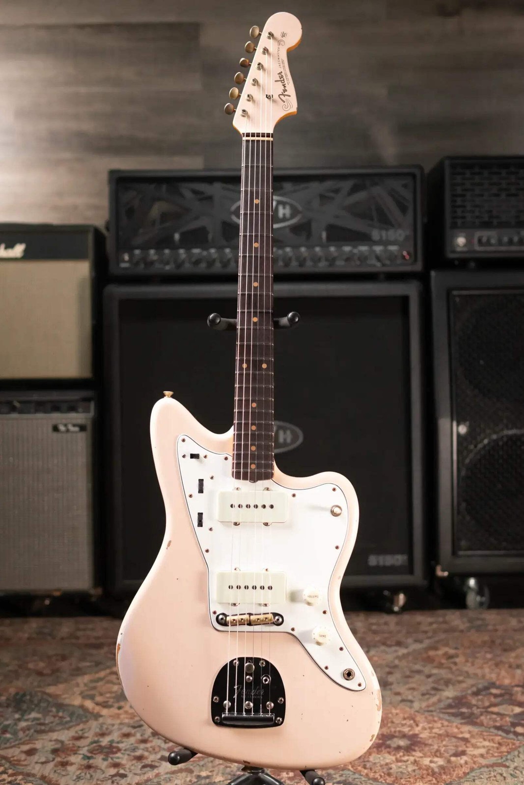 Fender Custom Shop 1963 Jazzmaster Relic Electric Guitar – Aged Shell Pink with