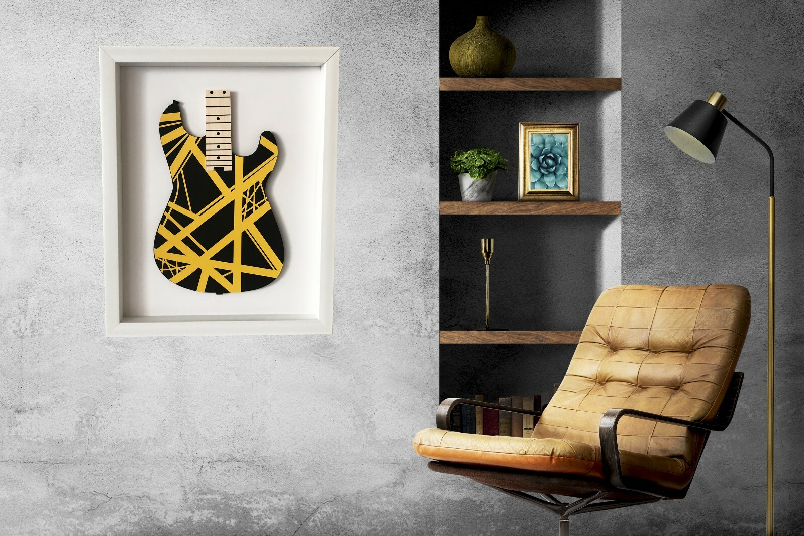 Eddie Van Halen Guitar Shadow Box – Musician Gifts – Custom Guitar 11×14 in 