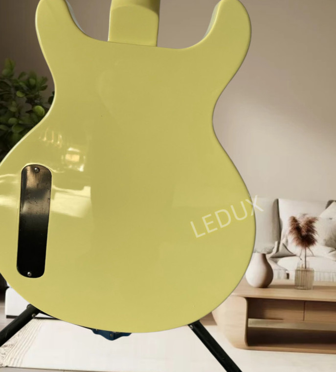 Hot Double Cut yellow Electric Guitar Solid body Rosewood Fretboard P90 Pickups