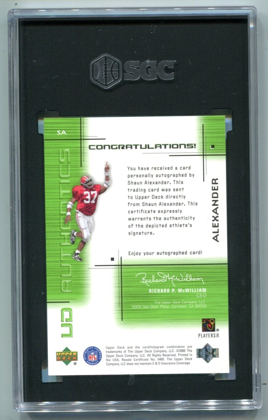 2000 UD Ionix Shaun Alexander Green RC AUTO 12/25 SGC 10 GEM MINT POP 1 💎