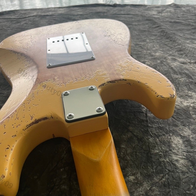 Electric Guitar Heavy Aged Stainless Rounded Fret Edge Bone Nut Tortoise PG SSS