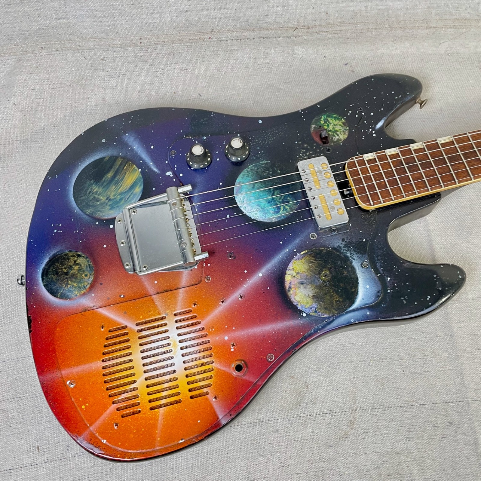 Teisco TRE-100 1965 Space & Planets MIJ Built in Amp TRG-1 Gold Foil