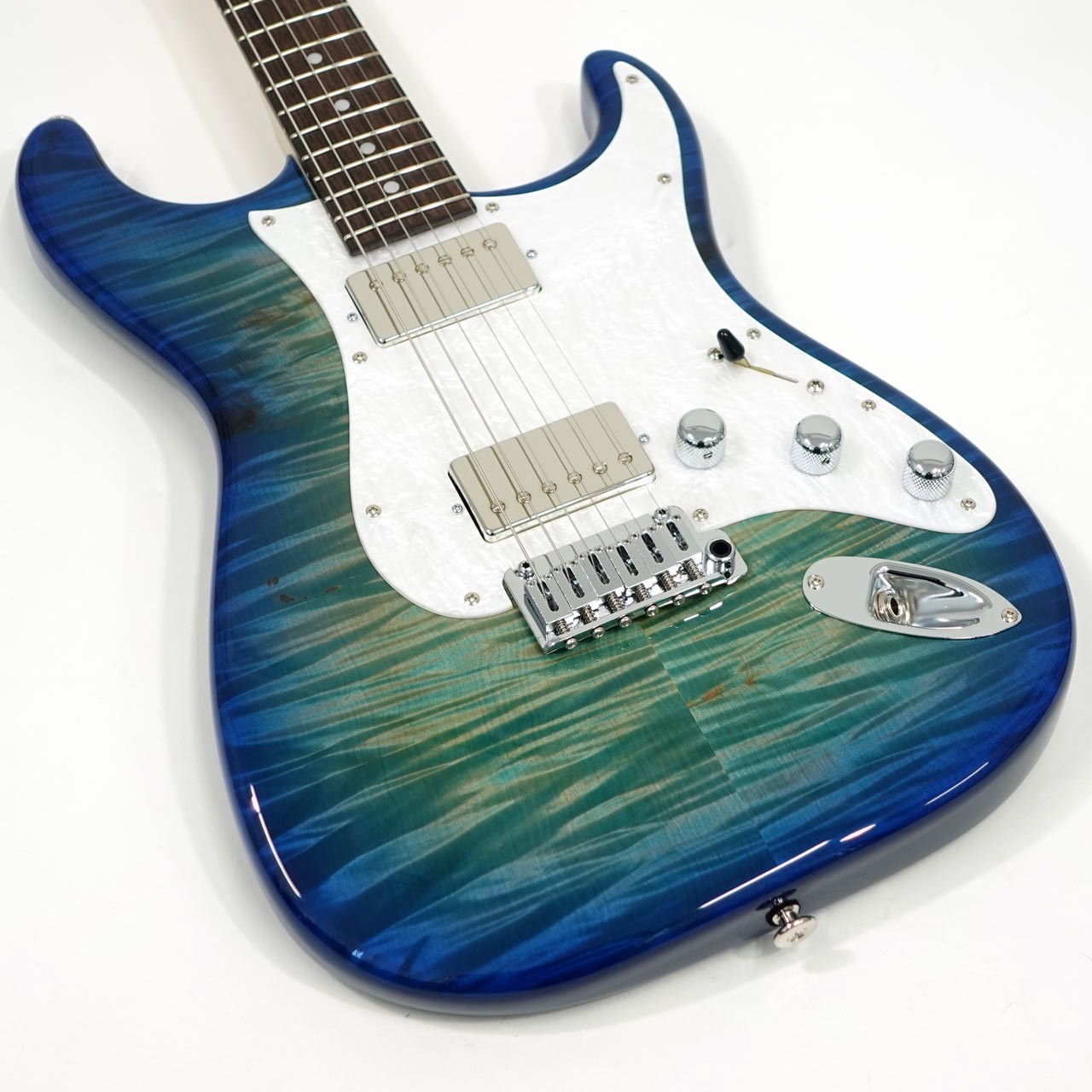 Momose MC1-HH FT Flame Tochi R Blue-Burst Used Electric Guitar