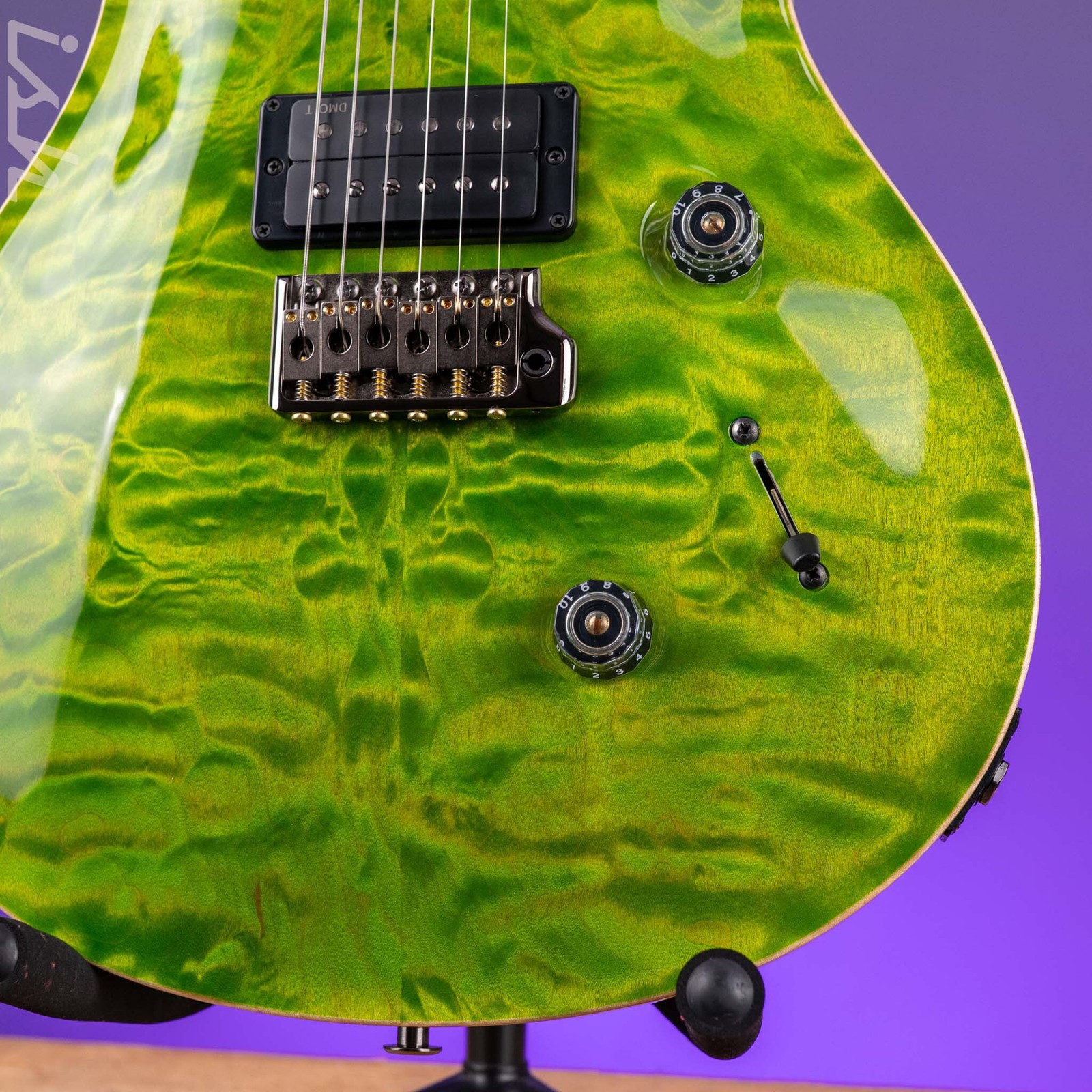 PRS Custom 24 Quilt Artist Top Eriza Verde Green with White Back Custom Color
