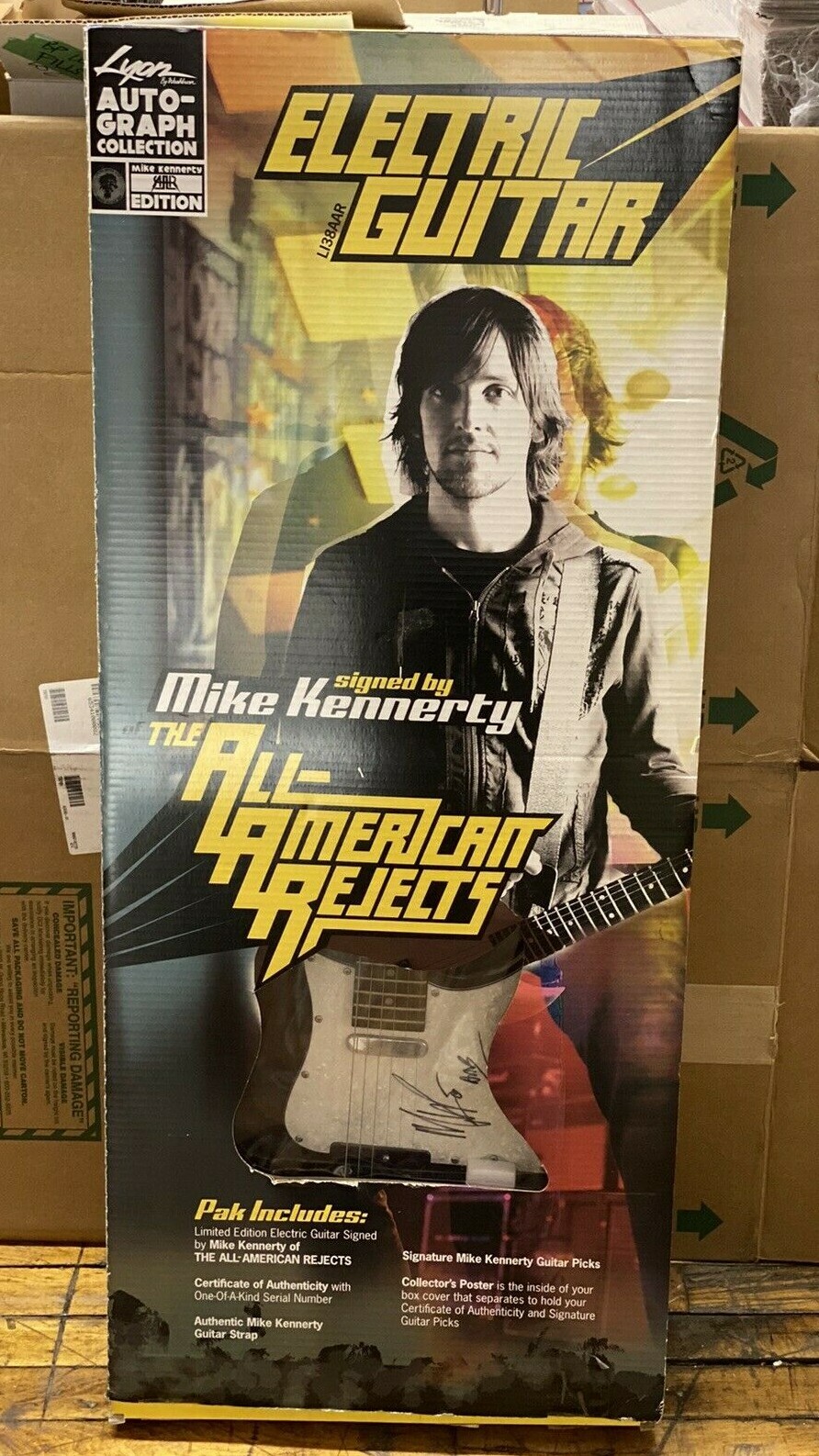 All American Rejects Autographed Mike Kennerty Electric Guitar Washburn Lyon New