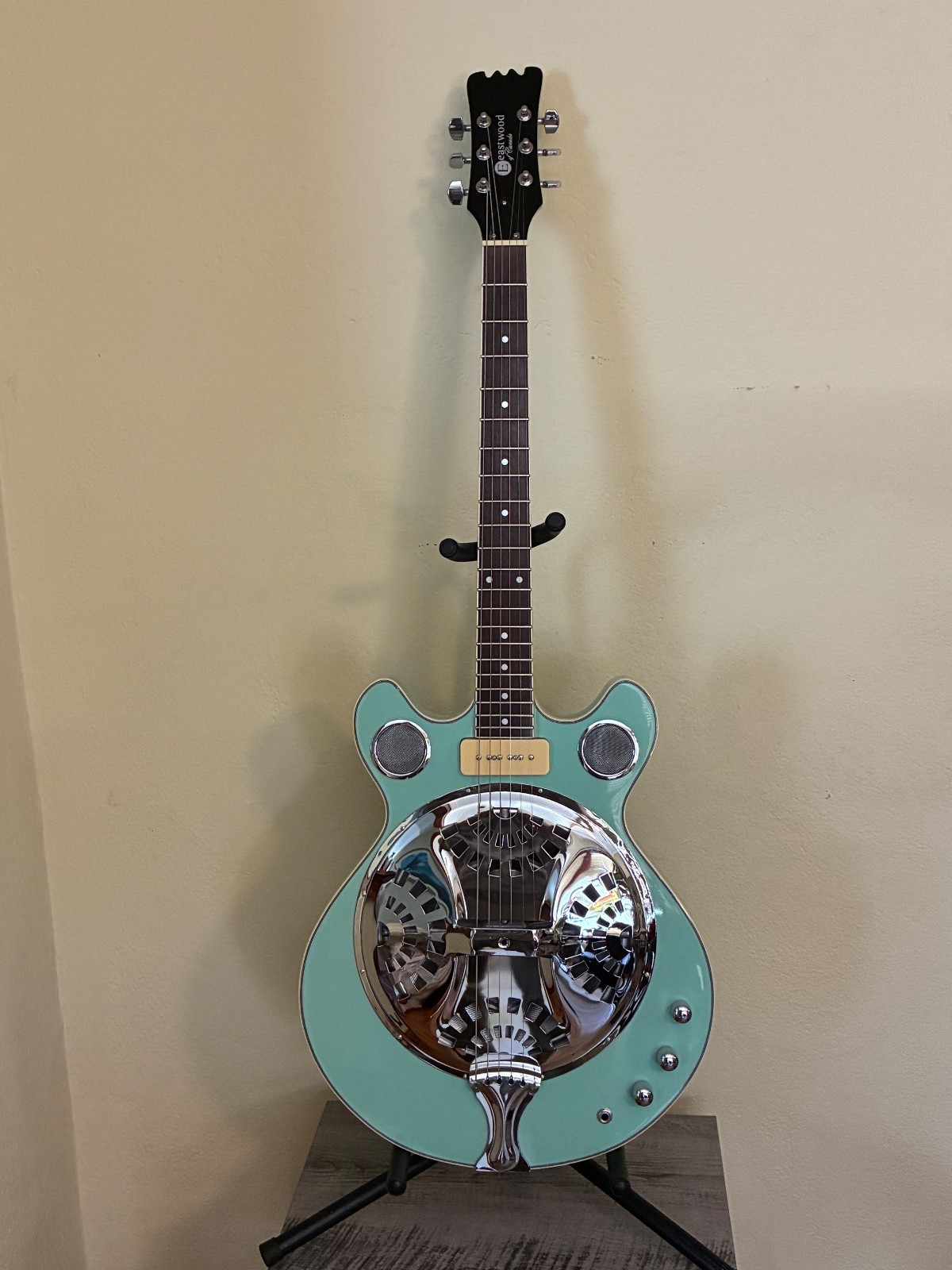 Eastwood Delta- Seafoam Green Electric Resonator Guitar New Condition