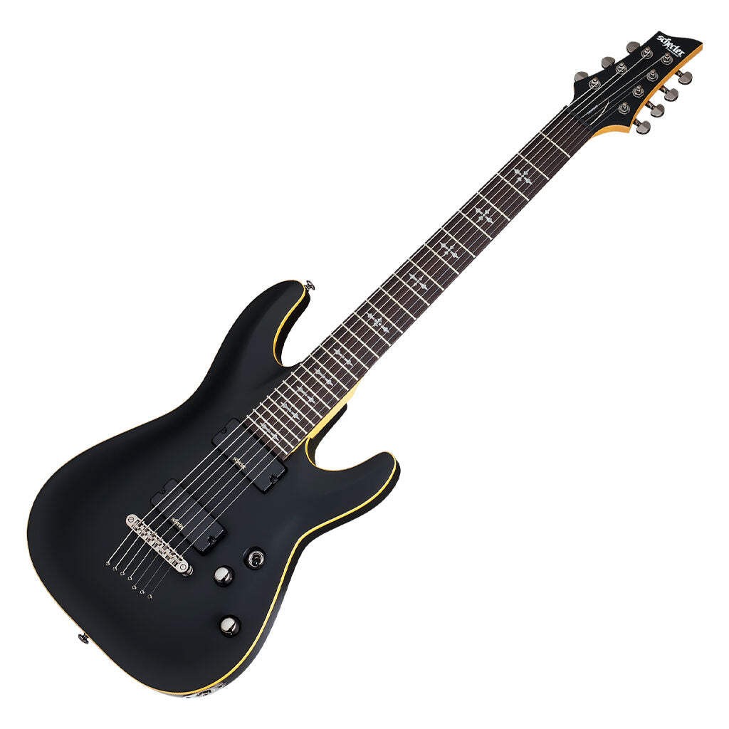 Schecter Demon 7 Series 7-String Electric Guitar – Aged Black Satin